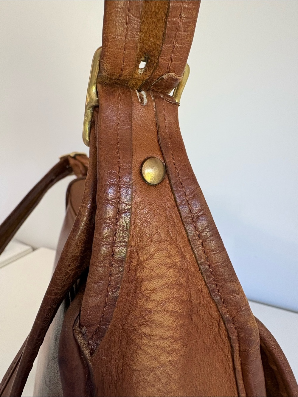 RARE NYC MADE Vintage Coach Companion Flap Bag | British Tan Leather #9919 - Picture 15 of 16